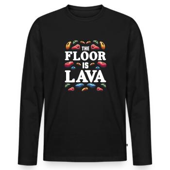 The ground is lava bouldering - Men's Premium Organic Long Sleeve Shirt - black - Front - Nico (187cm)