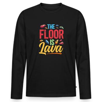 The ground is lava bouldering - Men's Premium Organic Long Sleeve Shirt - black - Front - Nico (187cm)