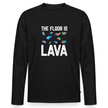 The ground is lava bouldering - Men's Premium Organic Long Sleeve Shirt - black - Front - Nico (187cm)