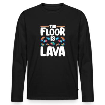 The ground is lava bouldering - Men's Premium Organic Long Sleeve Shirt - black - Front - Nico (187cm)