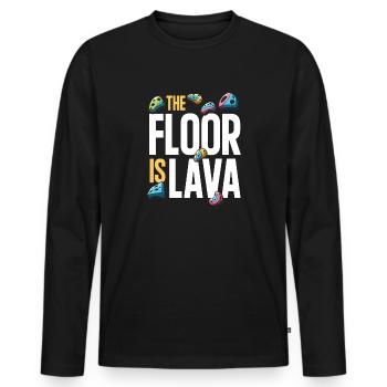The ground is lava bouldering - Men's Premium Organic Long Sleeve Shirt - black - Front - Nico (187cm)