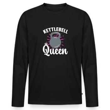 Kettlebell Workout Fitness Training - Men's Premium Organic Long Sleeve Shirt - black - Front - Nico (187cm)