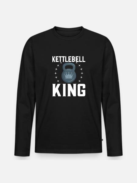 Kettlebell Workout Fitness Training - Men's Premium Organic Long Sleeve Shirt - black