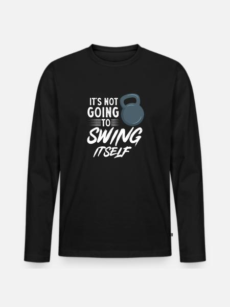 Kettlebell Workout Fitness Training - Men's Premium Organic Long Sleeve Shirt - black