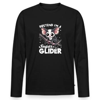 Animal Sugar Glider Prétendez que je suis un Sugar Glider - T-shirt manches longues Premium bio Homme - noir - Devant - Nico (187cm)