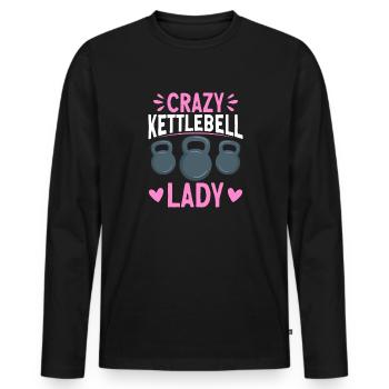 Kettlebell Workout Fitness Training - Men's Premium Organic Long Sleeve Shirt - black - Front - Nico (187cm)