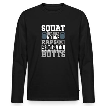 Kettlebell Workout Fitness Training - Men's Premium Organic Long Sleeve Shirt - black - Front - Nico (187cm)