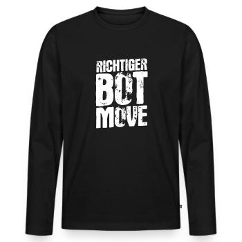 Richtig bot Move – Humour et style de joueur - T-shirt manches longues Premium bio Homme - noir - Devant - Nico (187cm)