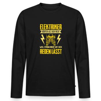 Electrician: Tougher than the rest Strength and pride - Men's Premium Organic Long Sleeve Shirt - black - Front - Nico (187cm)