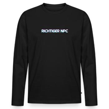 Real NPC Boy – Humour et style de joueur - T-shirt manches longues Premium bio Homme - noir - Devant - Nico (187cm)