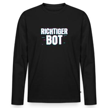 Richtig bot – Humour et style gamer - T-shirt manches longues Premium bio Homme - noir - Devant - Nico (187cm)