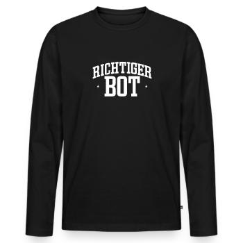 Richtig bot – Humour et style gamer - T-shirt manches longues Premium bio Homme - noir - Devant - Nico (187cm)