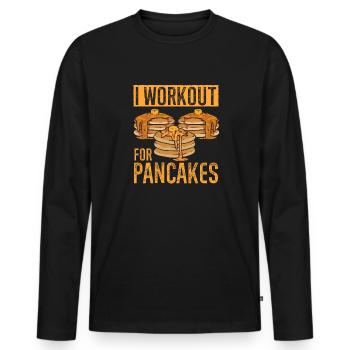 Pancake Breakfast Pancakes - Men's Premium Organic Long Sleeve Shirt - black - Front - Nico (187cm)
