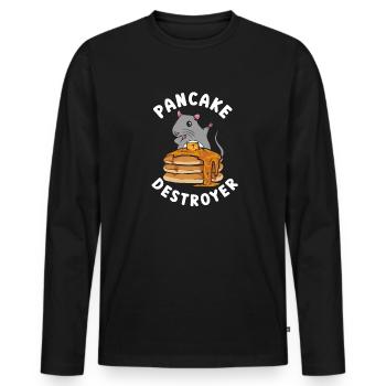 Pancake Breakfast Pancakes - Men's Premium Organic Long Sleeve Shirt - black - Front - Nico (187cm)