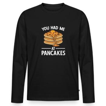 Pancake Breakfast Pancakes - Men's Premium Organic Long Sleeve Shirt - black - Front - Nico (187cm)