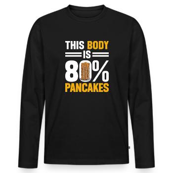 Crêpes Petit-déjeuner Crêpes - T-shirt manches longues Premium bio Homme - noir - Devant - Nico (187cm)