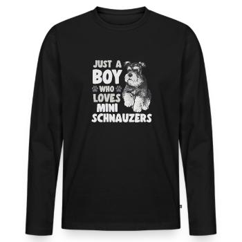Schnauzer nain Chien Schnauzer - T-shirt manches longues Premium bio Homme - noir - Devant - Nico (187cm)