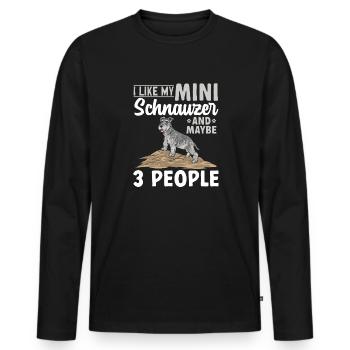Schnauzer nain Chien Schnauzer - T-shirt manches longues Premium bio Homme - noir - Devant - Nico (187cm)