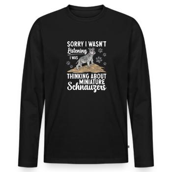 Schnauzer nain Chien Schnauzer - T-shirt manches longues Premium bio Homme - noir - Devant - Nico (187cm)