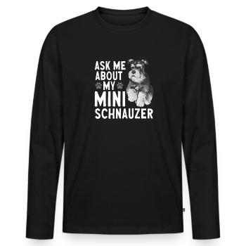 Schnauzer nain Chien Schnauzer - T-shirt manches longues Premium bio Homme - noir - Devant - Nico (187cm)