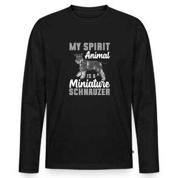 Schnauzer nain Chien Schnauzer - T-shirt manches longues Premium bio Homme - noir - Devant - Nico (187cm)