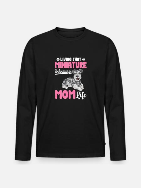 Zwergschnauzer Hund Schnauzer - Männer Premium Bio Langarmshirt - Schwarz