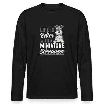 Schnauzer nain Chien Schnauzer - T-shirt manches longues Premium bio Homme - noir - Devant - Nico (187cm)