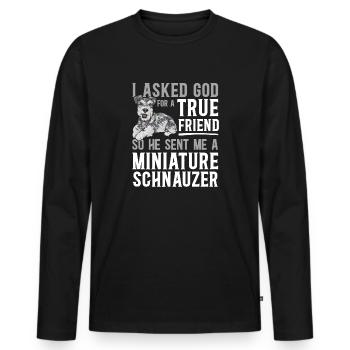 Schnauzer nain Chien Schnauzer - T-shirt manches longues Premium bio Homme - noir - Devant - Nico (187cm)