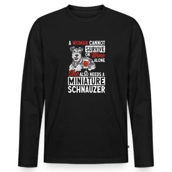 Schnauzer nain Chien Schnauzer - T-shirt manches longues Premium bio Homme - noir - Devant - Nico (187cm)