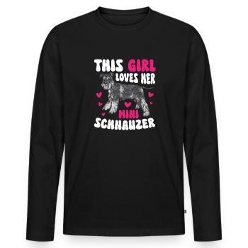 Schnauzer nain Chien Schnauzer - T-shirt manches longues Premium bio Homme - noir - Devant - Nico (187cm)