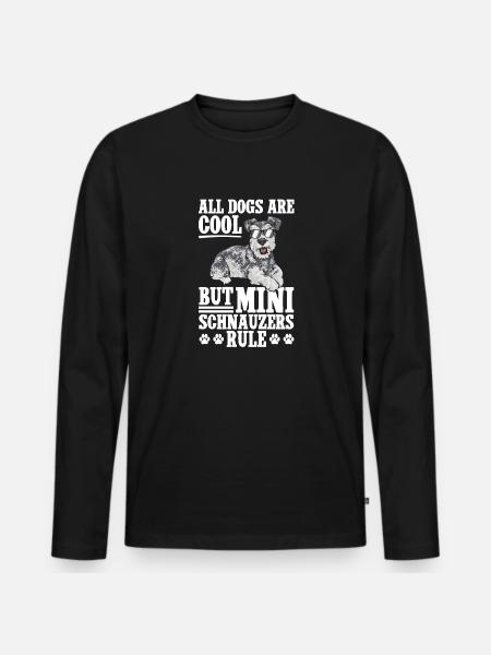 Miniature Schnauzer Dog Schnauzer - Men's Premium Organic Long Sleeve Shirt - black