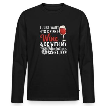 Schnauzer nain Chien Schnauzer - T-shirt manches longues Premium bio Homme - noir - Devant - Nico (187cm)