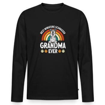 Schnauzer nain Chien Schnauzer - T-shirt manches longues Premium bio Homme - noir - Devant - Nico (187cm)