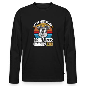 Schnauzer nain Chien Schnauzer - T-shirt manches longues Premium bio Homme - noir - Devant - Nico (187cm)