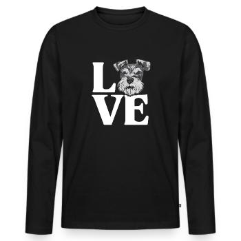 Schnauzer nain Chien Schnauzer - T-shirt manches longues Premium bio Homme - noir - Devant - Nico (187cm)