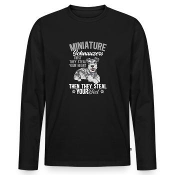 Zwergschnauzer Hund Schnauzer - Männer Premium Bio Langarmshirt - Schwarz - Vorne - Nico (187cm)