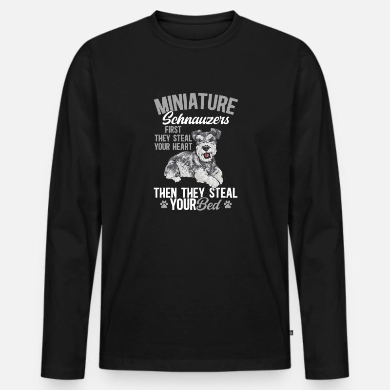 Zwergschnauzer Hund Schnauzer - Männer Premium Bio Langarmshirt - Schwarz
