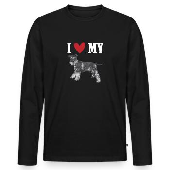 Schnauzer nain Chien Schnauzer - T-shirt manches longues Premium bio Homme - noir - Devant - Nico (187cm)