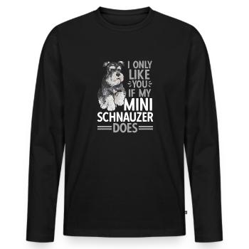 Zwergschnauzer Hund Schnauzer - Männer Premium Bio Langarmshirt - Schwarz - Vorne - Nico (187cm)