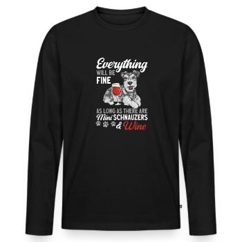 Schnauzer nain Chien Schnauzer - T-shirt manches longues Premium bio Homme - noir - Devant - Nico (187cm)