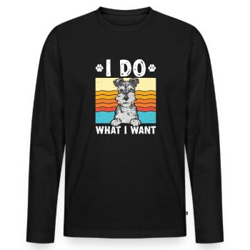 Schnauzer nain Chien Schnauzer - T-shirt manches longues Premium bio Homme - noir - Devant - Nico (187cm)