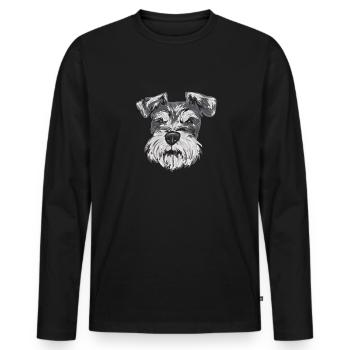Schnauzer nain Chien Schnauzer - T-shirt manches longues Premium bio Homme - noir - Devant - Nico (187cm)