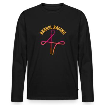Cheval de course de barils de rodéo - T-shirt manches longues Premium bio Homme - noir - Devant - Nico (187cm)