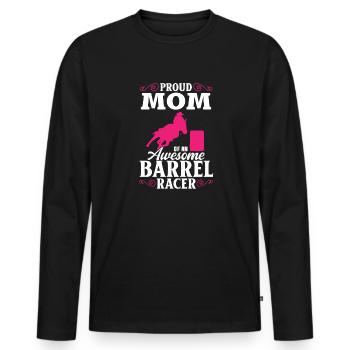 Cheval de course de barils de rodéo - T-shirt manches longues Premium bio Homme - noir - Devant - Nico (187cm)