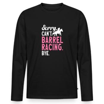 Cheval de course de barils de rodéo - T-shirt manches longues Premium bio Homme - noir - Devant - Nico (187cm)