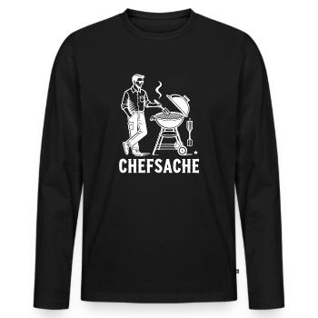 Grillen - Männer Premium Bio Langarmshirt - Schwarz - Vorne - Nico (187cm)