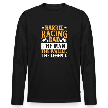 Cheval de course de barils de rodéo - T-shirt manches longues Premium bio Homme - noir - Devant - Nico (187cm)