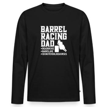 Cheval de course de barils de rodéo - T-shirt manches longues Premium bio Homme - noir - Devant - Nico (187cm)
