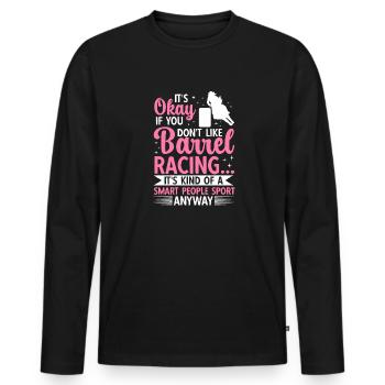 Cheval de course de barils de rodéo - T-shirt manches longues Premium bio Homme - noir - Devant - Nico (187cm)