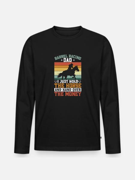 Rodeo Barrel Racing Pferd - Männer Premium Bio Langarmshirt - Schwarz